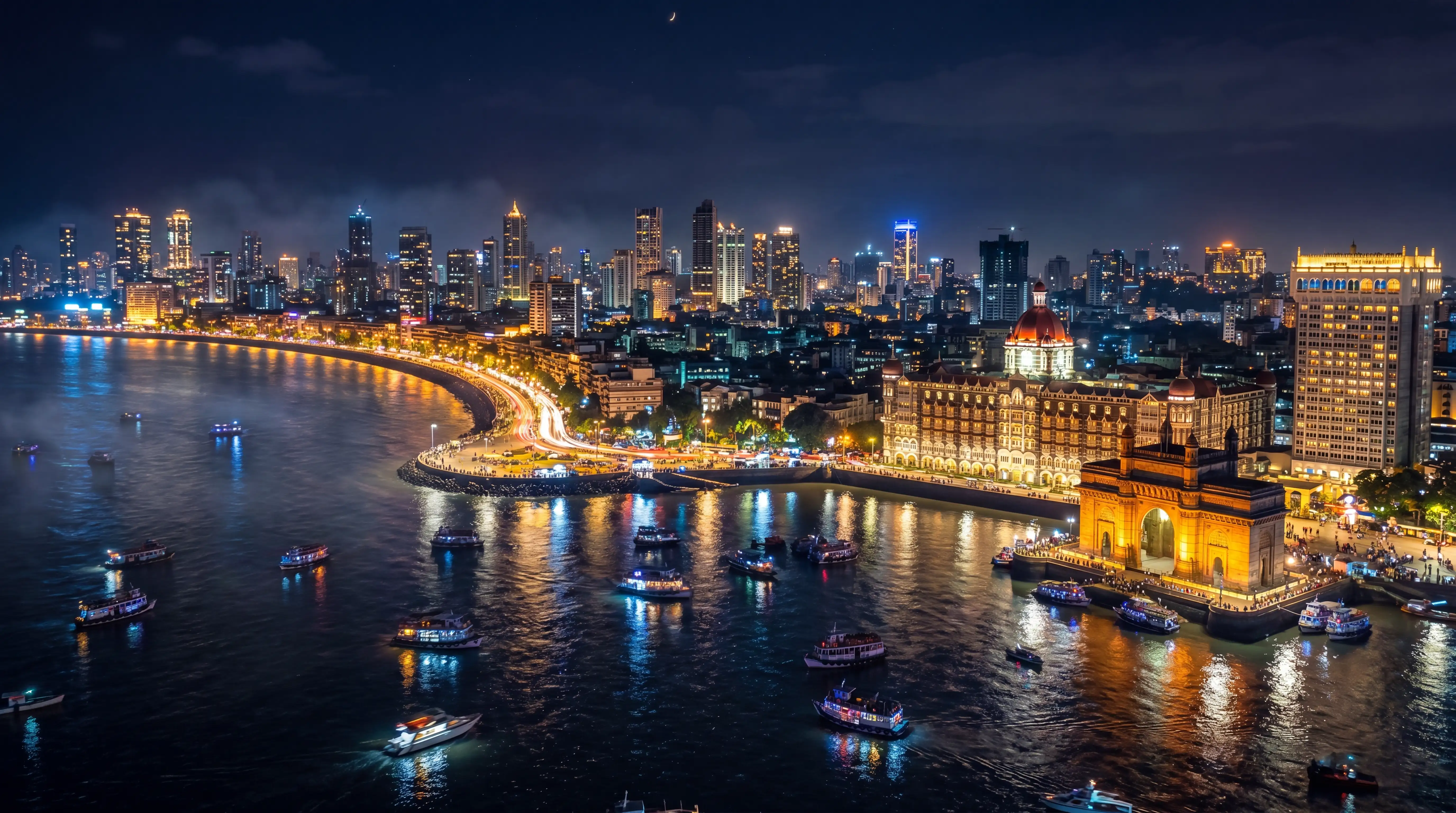 India City Night Background